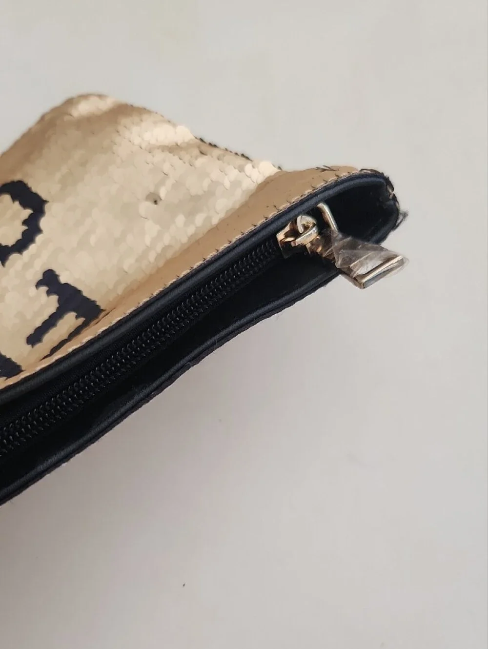 Sequin Cosmetic Pouch - Gold 